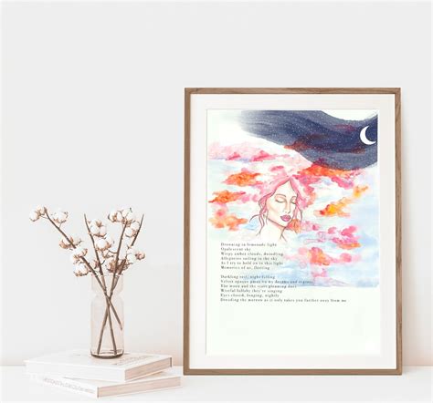 Buy LOVE ART PRINT Allegories in the Sky Poetry Printed Watercolor A4 ...