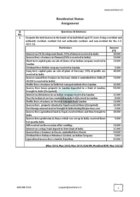 Residential Status Assignment for A.Y. 2023-24 Analysis and Computation ...