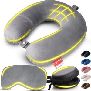 Trajectory Supercomfy Travel Pillow Cushion Headrest with Eyemask and ...