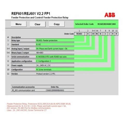 ABB Numerical Relays - REF611 Feeder Protection Relay Wholesaler ...