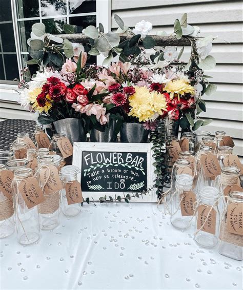 bridal shower flower bar