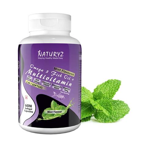 Naturyz Omega 3 Fish Oil Multivitamin with EPA (360mg)| DHA (240mg ...
