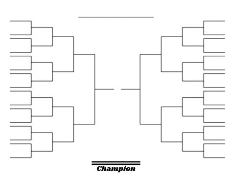 32 Team Tournament Bracket, Sports Bracket, Printable Sports Brackets ...
