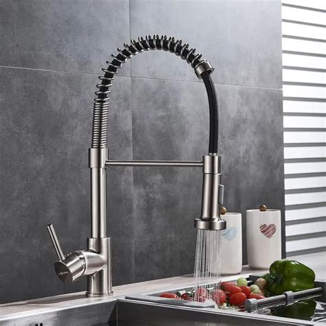 Aquieen Pull Out Kitchen Spring Sink Mixer with Connecting Hoses ...