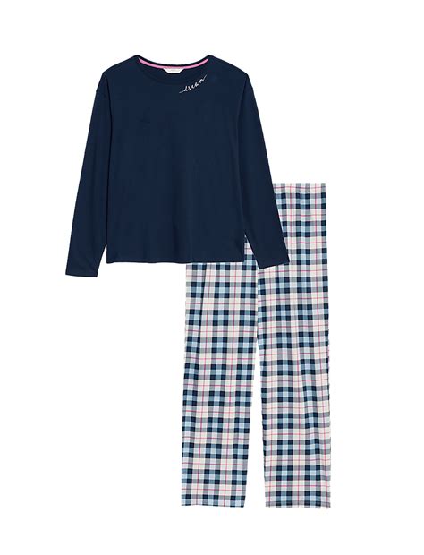 Buy Pure Cotton Checked Pyjama Set at Marks & Spencer