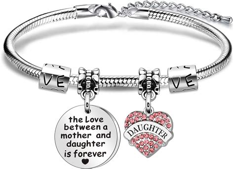 Daughter Gift Daughter Bracelet from Mum Mother Crystal Heart Pendant ...