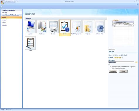 Create a Microsoft Access 2007 Database Using a Template