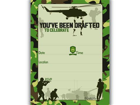 Free Printable Military Birthday Invitations