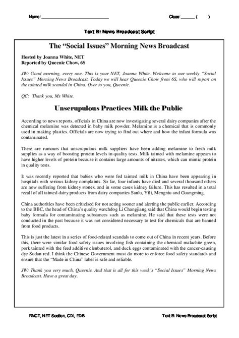 Image result for News Program Script