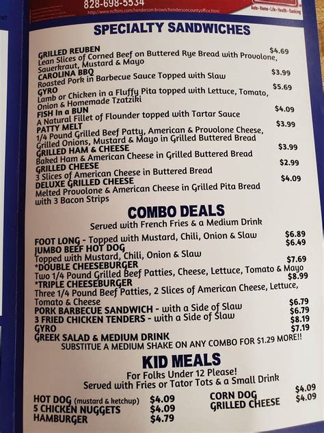 Menu at Hot Dog World fast food, Hendersonville