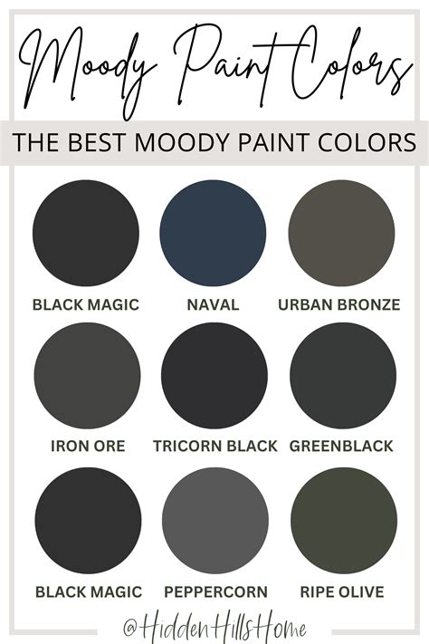 The Best Moody Paint Colors - Hidden Hills Home