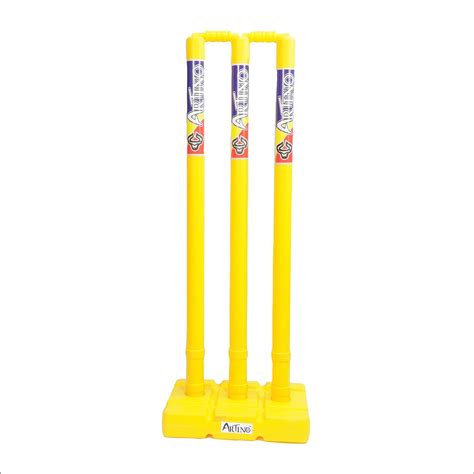 ARTINO Plastic Cricket Wicket Set Yellow Unbreakable Stump, 3 Wickets,1 ...