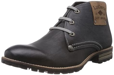 Buy Lee Cooper Men's Black Leather Boots (LC1693) - 8UK/India (42EU) at ...