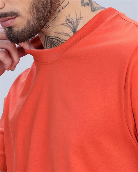 ORANGE SOLID REGULAR FIT T-SHIRT – Culture Shauq