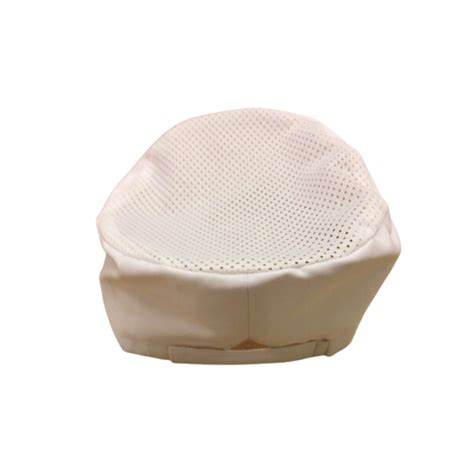 White Skull Cap With Breathable Mesh Top - Lynx Dry Cleaning Supplies Ltd