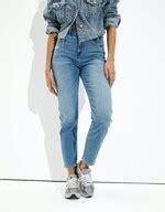 Buy American Eagle Women Blue Stretch Mom Jean Online