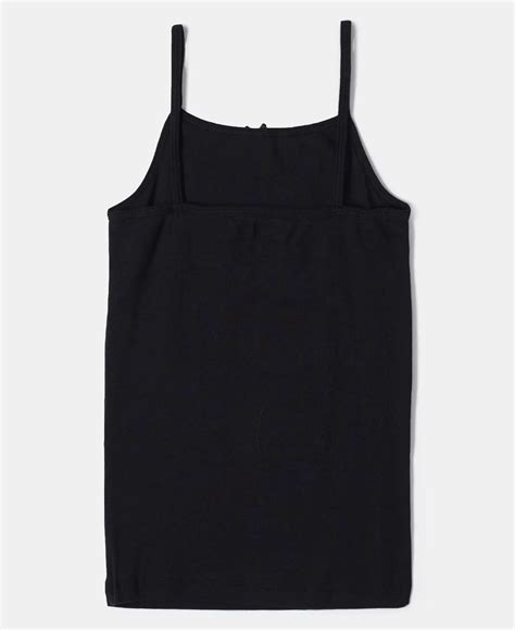 Buy Super Combed Cotton Rib Fabric Camisole with Regular Straps - Black ...