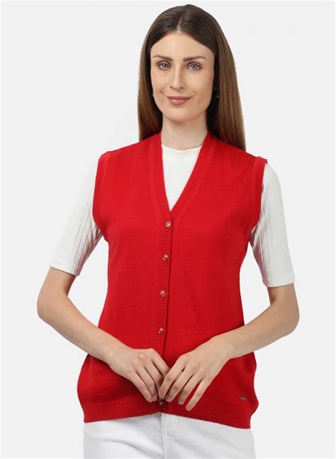 Buy Women Red Solid Cardigan Online in India - Monte Carlo