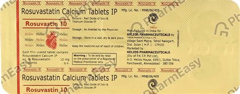 Rosuvastin 10 MG Tablet (10): Uses, Side Effects, Price & Dosage ...