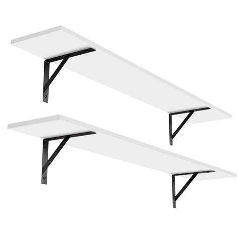 DINZI LVJ Long Wall Shelves, 47.3Inch Wall Mounted Shelves Set of 2 ...