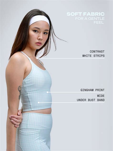 Mint Gingham Cross Back Sports Bra – CAVA Athleisure Pvt Ltd