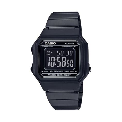Casio Unisex-Adult Vintage B650WB-1BDF Black Digital Dial Black ...