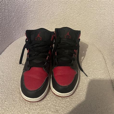 Red and black Jordan’s #jordans - Depop