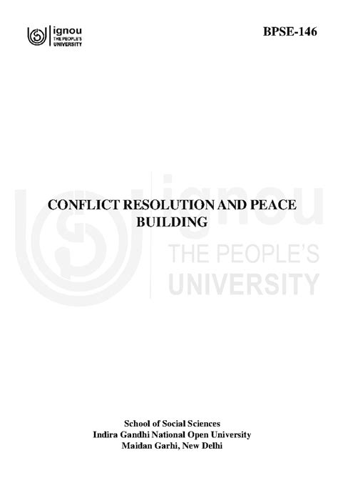 Peace building - DGH fhj - BPSE- CONFLICT RESOLUTION AND PEACE BUILDING ...