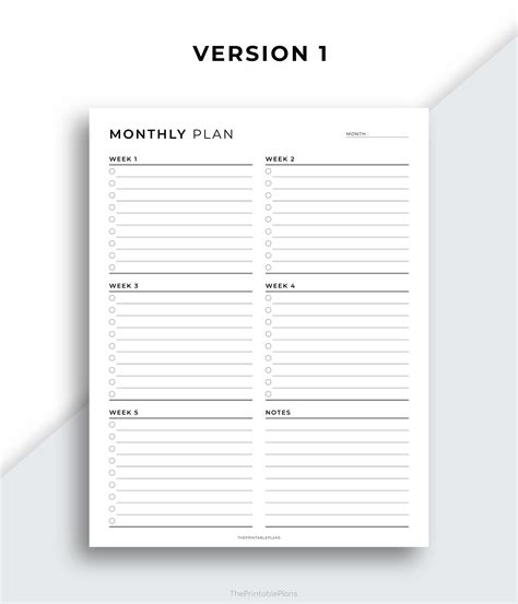 Monthly Task List, Monthly Planner Printable, to Do List Template ...