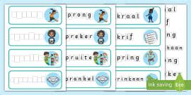 Bou aa, oo, uu en ee Klank Woorde - Woordkaart - Graad 2