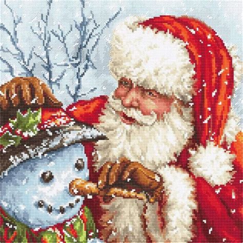 Letistitch Santa Claus And Snowman Counted Cross Stitch Kit | Michaels