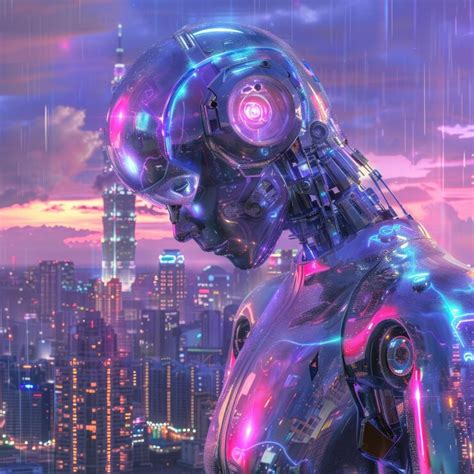 Ai robot in futuristic world background | Premium AI-generated image