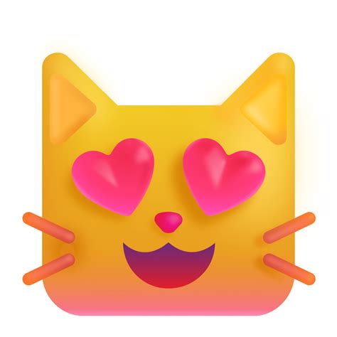 Smiling Cat With Heart Eyes 3d Icon | FluentUI Emoji 3D Iconpack ...
