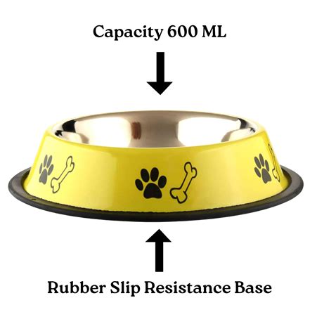 ALCAZAR Stainless Steel Paw Bone Printed Food/Water Feeding Bowl for ...
