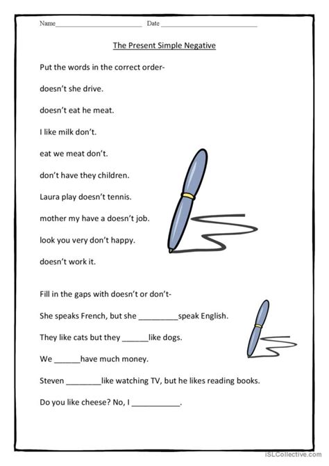 Image result for Present Simple Negative Multiple Choice