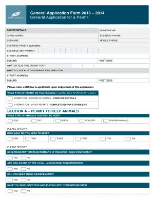 Fillable Online General application for a permit - Manningham City ...
