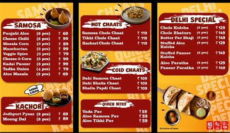 Menu at Samosa Singh- Infinity Mall, Mumbai