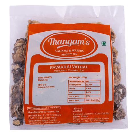 Thangam's Pavakkai Vathal, 100g : Amazon.in: Grocery & Gourmet Foods