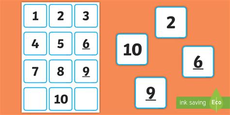 Small Number Cards 1 to 10 Number Cards