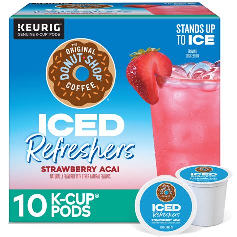 The Original Donut Shop, Iced Refreshers Strawberry Açaí Flavor K-Cup Pods, 10 Count - Walmart.com