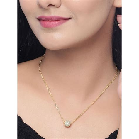 Buy Jewels Galaxy Gold Plated Stone Spherical Pendant Necklace Online