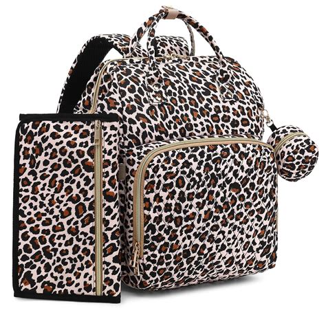 Amazon.com : ROSEGIN Cheetah Diaper Bag Backpack with Changing Pad, Pacifier Case - Baby Diaper ...
