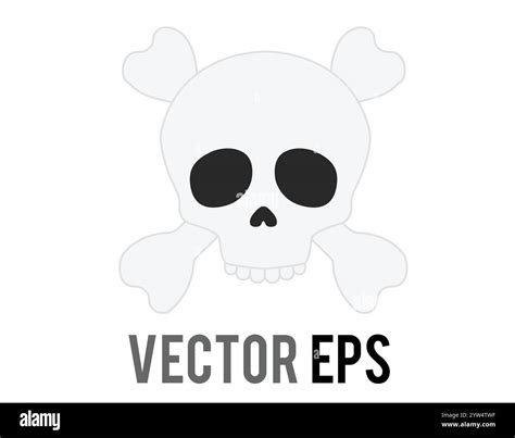 The isolated vector gradient whitish gray human skull with crossbones ...