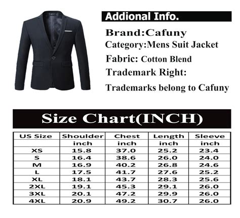Mens Suit Jacket Size Chart Us at Albina Giese blog