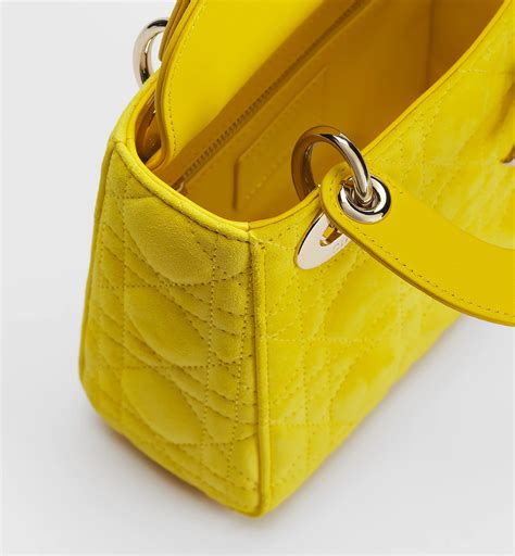 Mini Lady Dior Tasche mit Trageriemen Cannage Ziegenveloursleder in ...