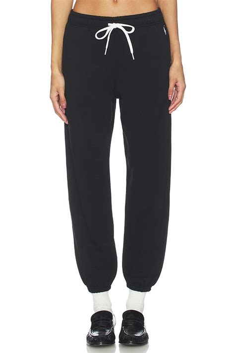 Polo Ralph Lauren Arctic Fleece Ankle Jogger Pant in Polo Black | REVOLVE