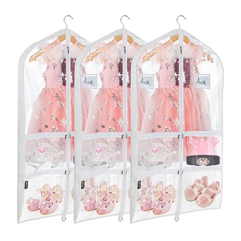 Univivi Clear PVC Dance Costume Bags (3 Pack) Garment Bag 40 Inch for ...
