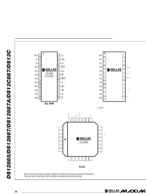 DS12885,12887(A),12C887(A) Datasheet by Maxim Integrated | Digi-Key ...