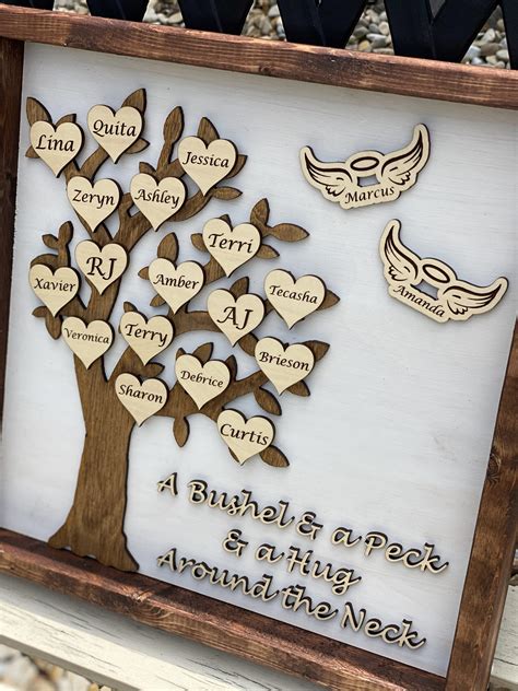 Grandparents Day Gift - Personalized Family Tree Sign - Life. Family. Joy