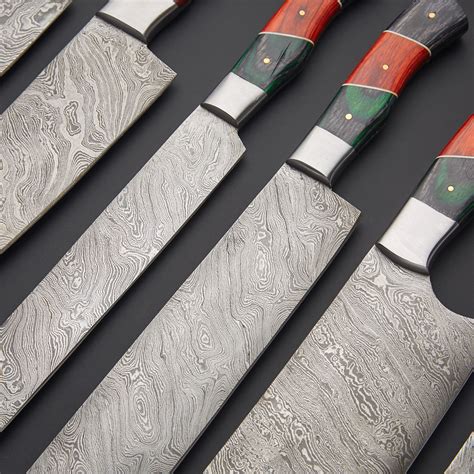 Damascus Kitchen Knife Set 2 // Set of 6 - Deer Custom - Touch of Modern